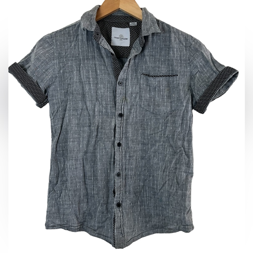 Craft + Flow | Patterned short sleeve button front casual shirt size 10/…